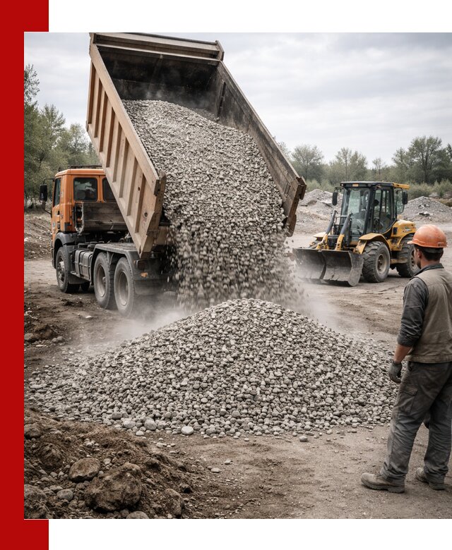 Доставка щебня в Кинешме крупными и мелкими фракциями