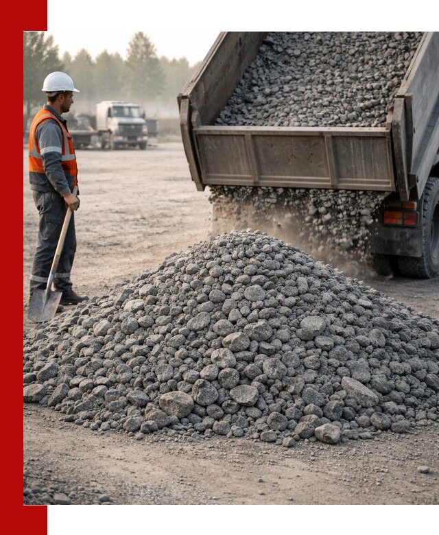 Гранитный щебень фракции 100–201 для строительства в Кинешме