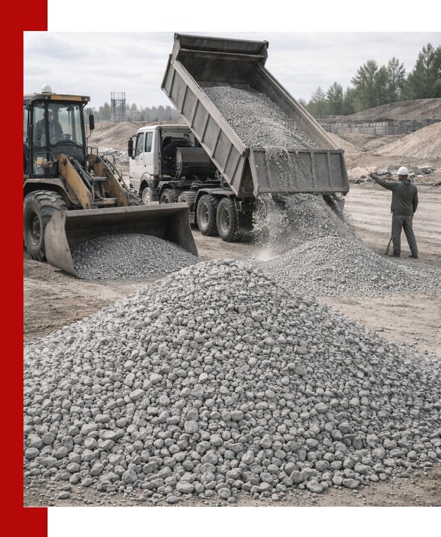 Доставка известнякового щебня фр. 5–20 в Кинешме