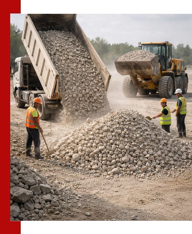Доставка известнякового щебня фр. 40-70 в Кинешме