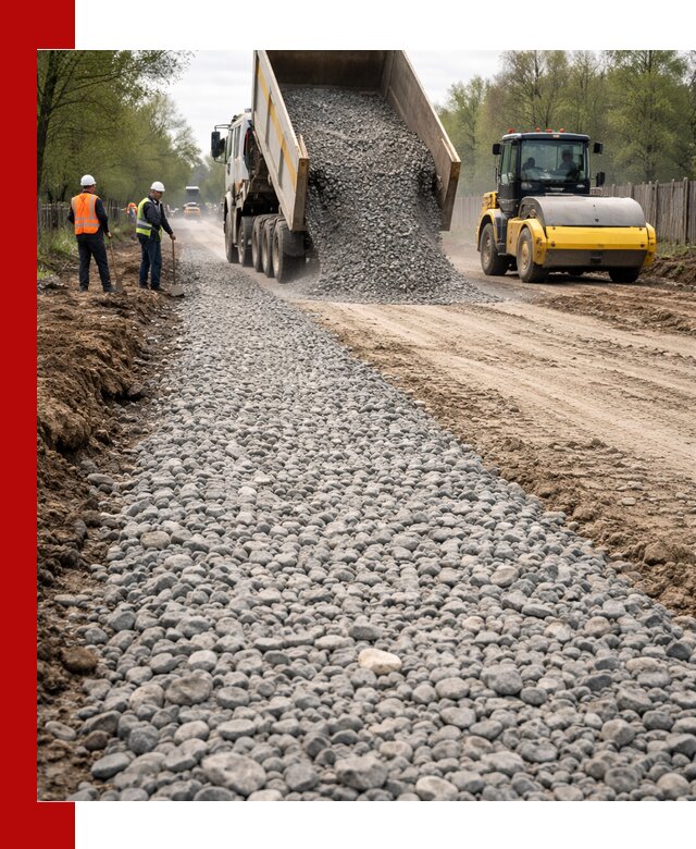 Доставка щебня для отсыпки дорог в Кинешме высокого качества