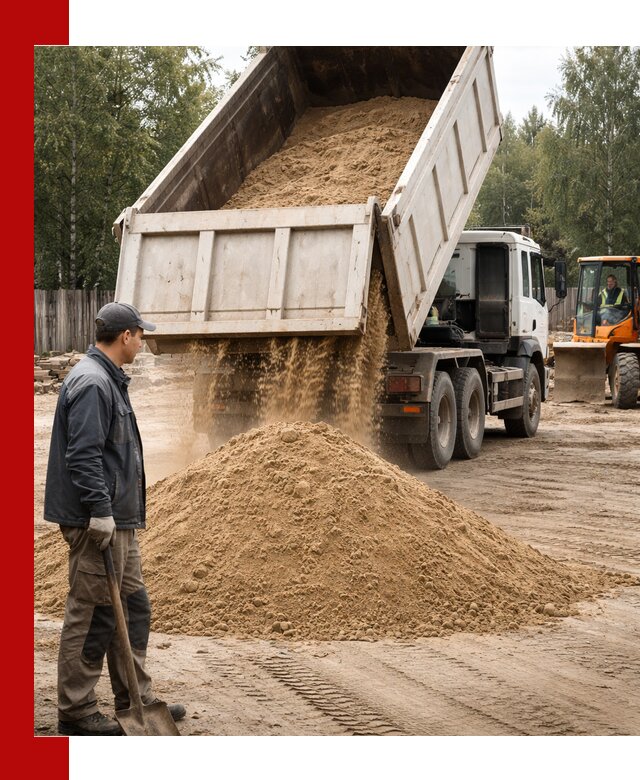Доставка и продажа песка с разгрузкой в Кинешме