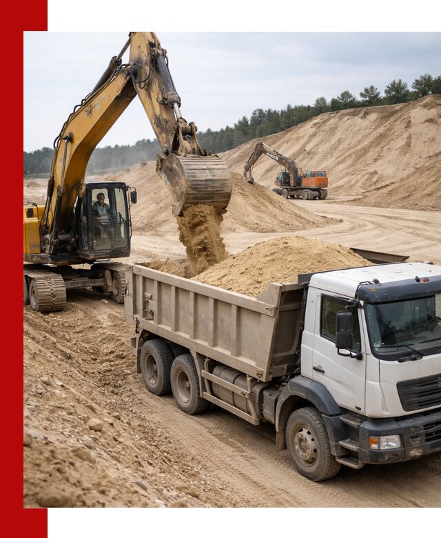 Доставка карьерного песка с самосвалами и разгрузкой в Кинешме
