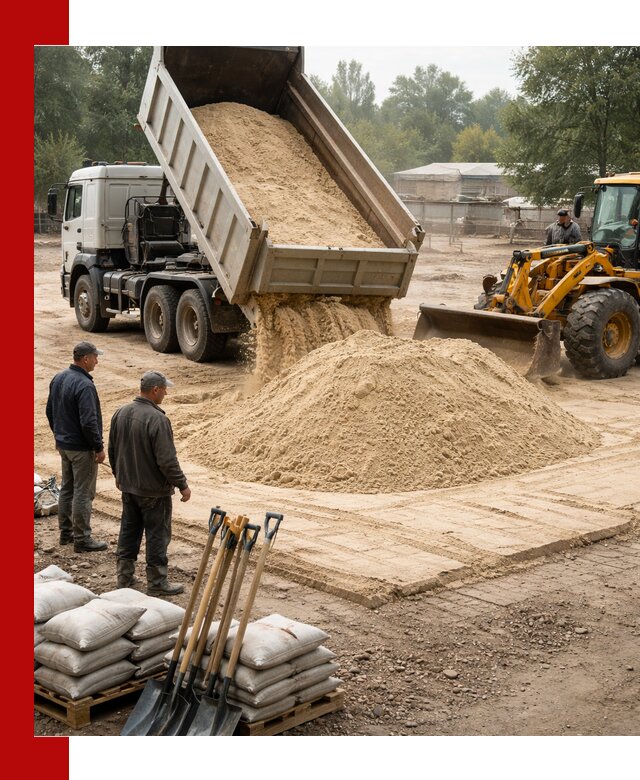 Доставка мытого песка в Кинешме с самосвалами по выгодной цене