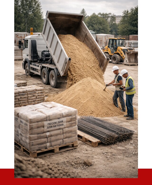 Песок для бетона в Кинешме от 2527 р. с доставкой, ПРОНЕРУДКнш