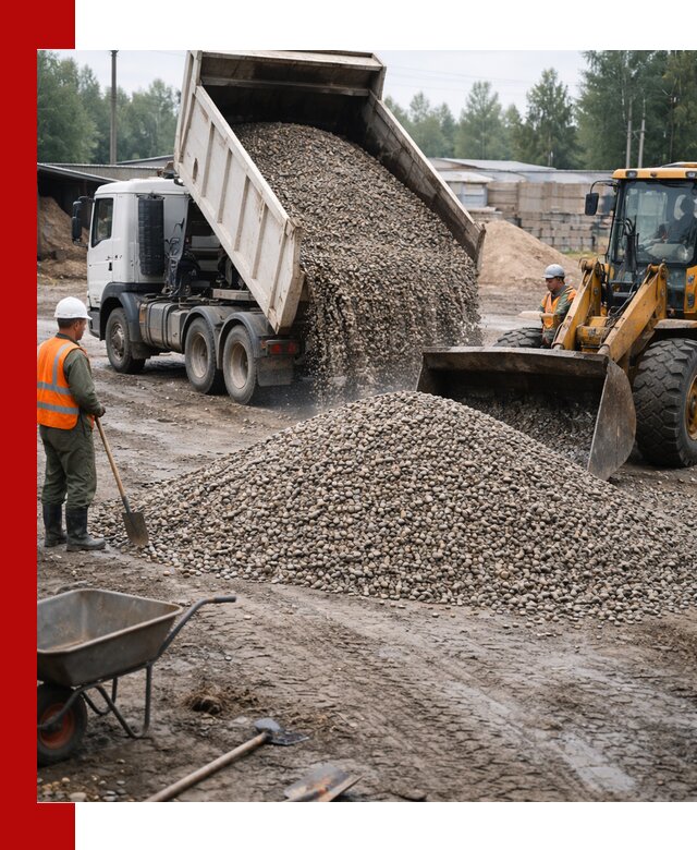 Мытый гравий с доставкой в Кинешме от карьера до участка