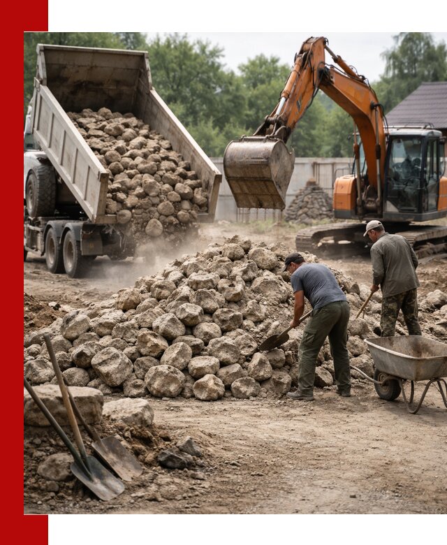 Доставка и разгрузка бутового камня в Кинешме