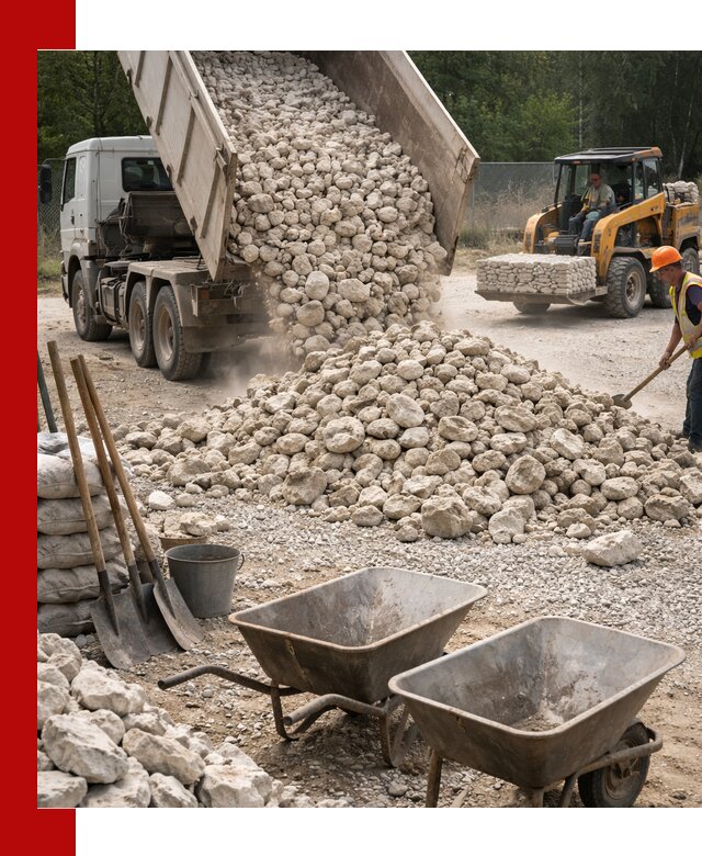 Доставка и продажа бутового известнякового камня в Кинешме