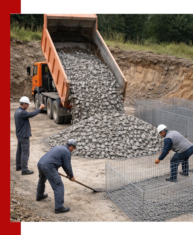 Камень для габионов с доставкой в Кинешме быстро и надёжно