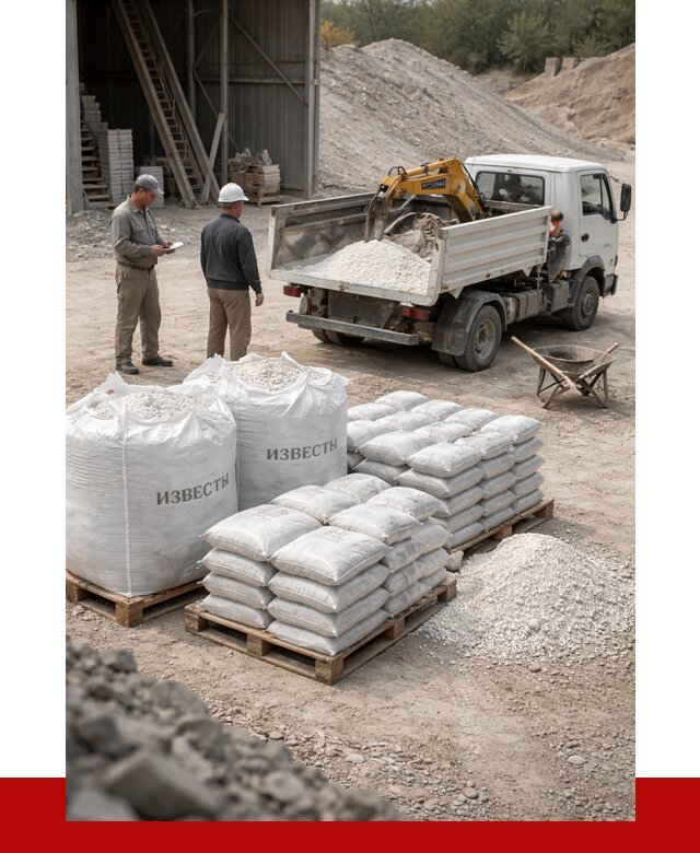 Известь строительная в Кинешме с доставкой от 4245 р. | ПРОНЕРУДКнш