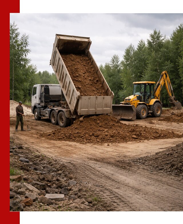 Доставка суглинка самосвалами в Кинешме подсыпка и планировка