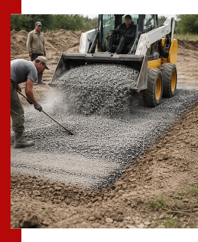 Устройство щебеночной подушки в Кинешме для дорог и фундаментов